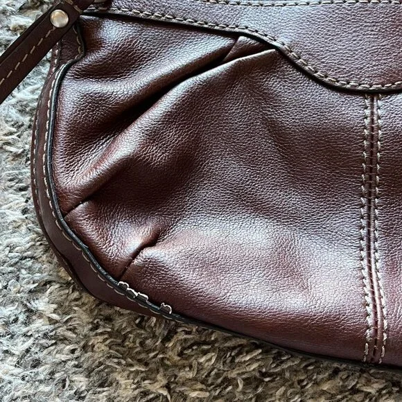 Brown Leather Fossil Crossbody Bag Adjustable Strap Preppy Streetwear Y2K - Picture 8 of 8